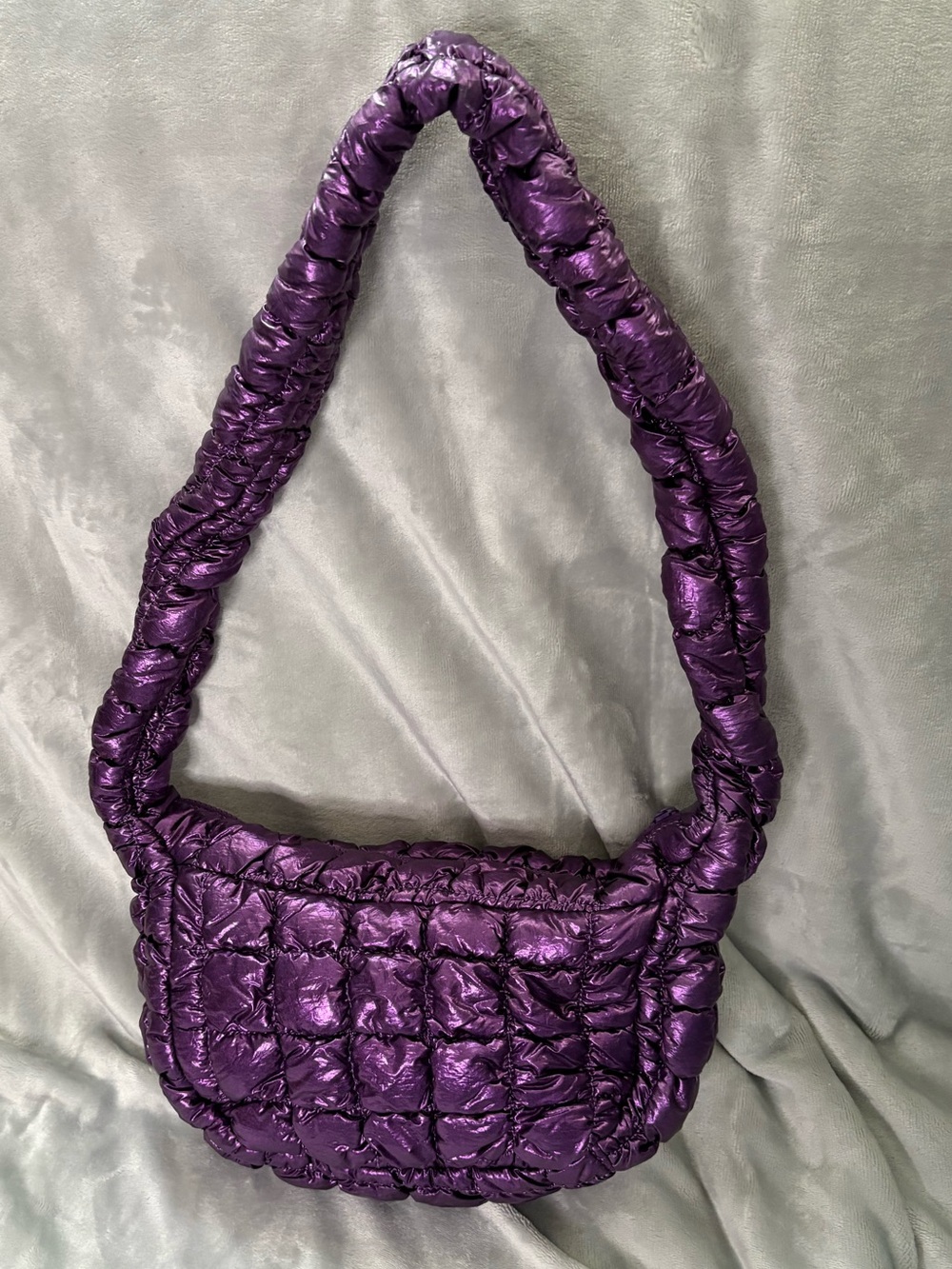 Silence + Noise Max Pucker Quilted Crossbody Bag - Rare Metallic Purple